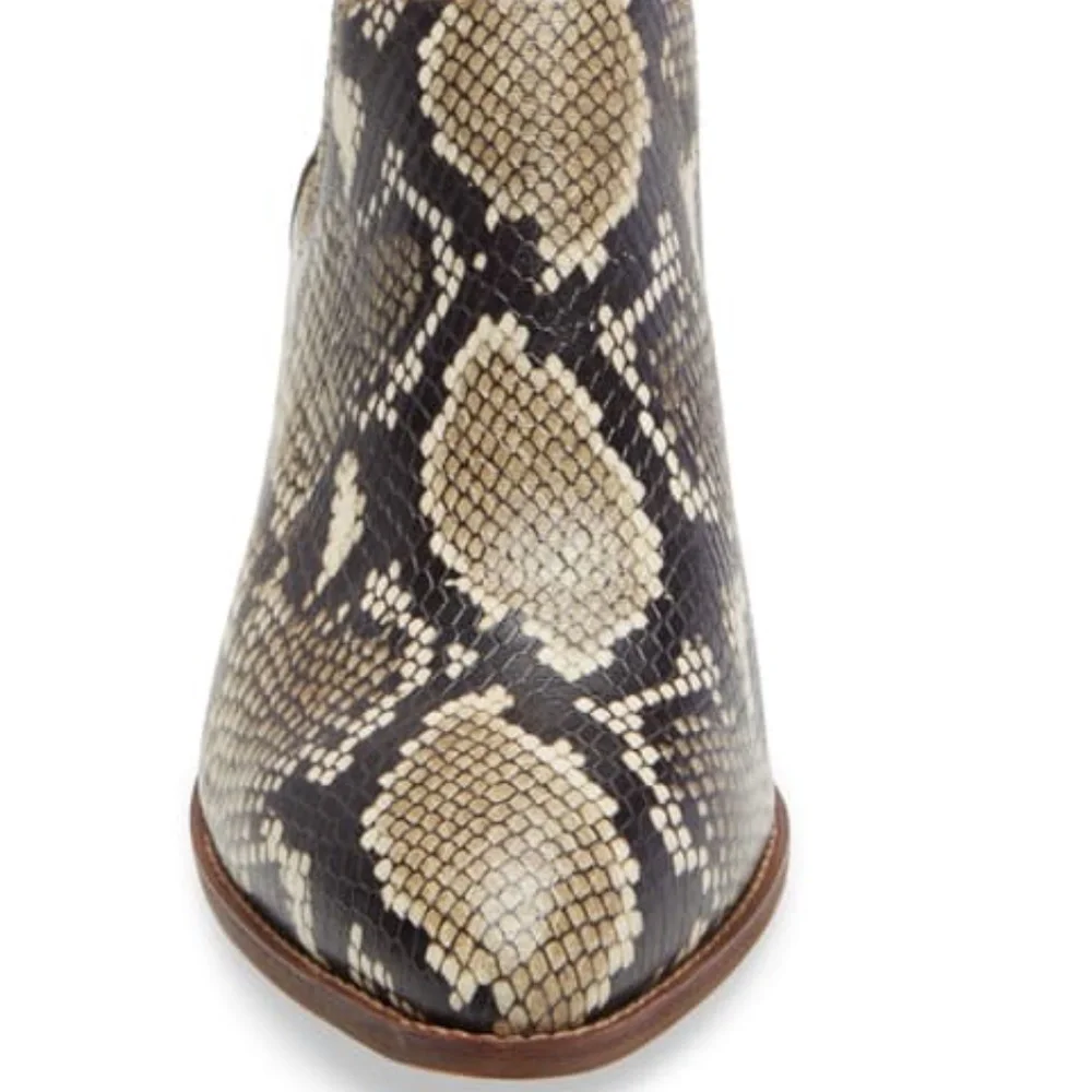 NEW Madewell Embossed Leather Chelsea Snake Print Booties Boots 8.5